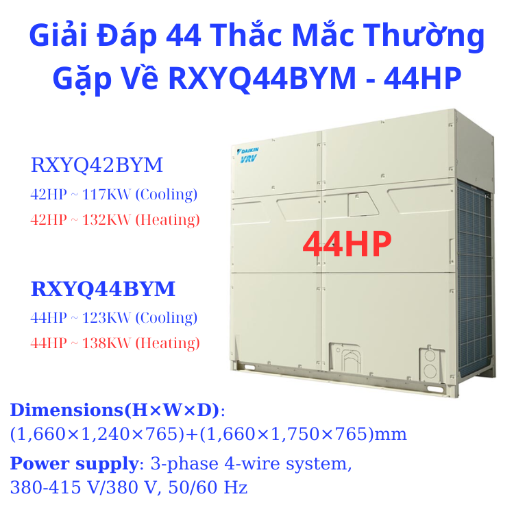 44 Thắc Mắc Thường Gặp Về RXYQ44BYM - 44HP